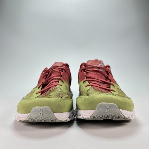 On Cloudflow Pink Lime Cushioned Lace Up Running Shoes Sneakers Women's Size 8 - Picture 2 of 10